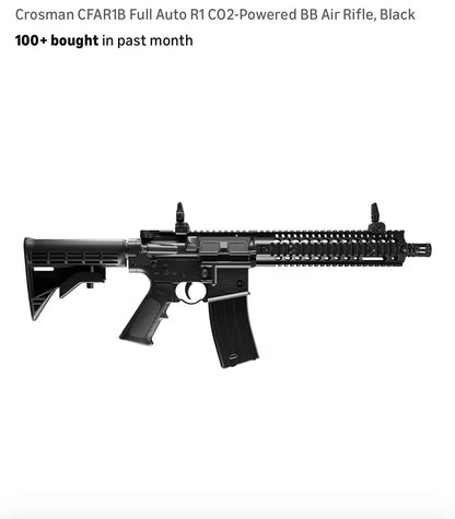 Crosman CFAR1B Full Auto R1 CO2-Powered BB Air Rifle, Black